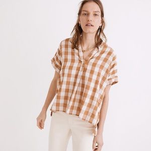 Madewell Lakeline Popover Shirt in Double Faced Gingham